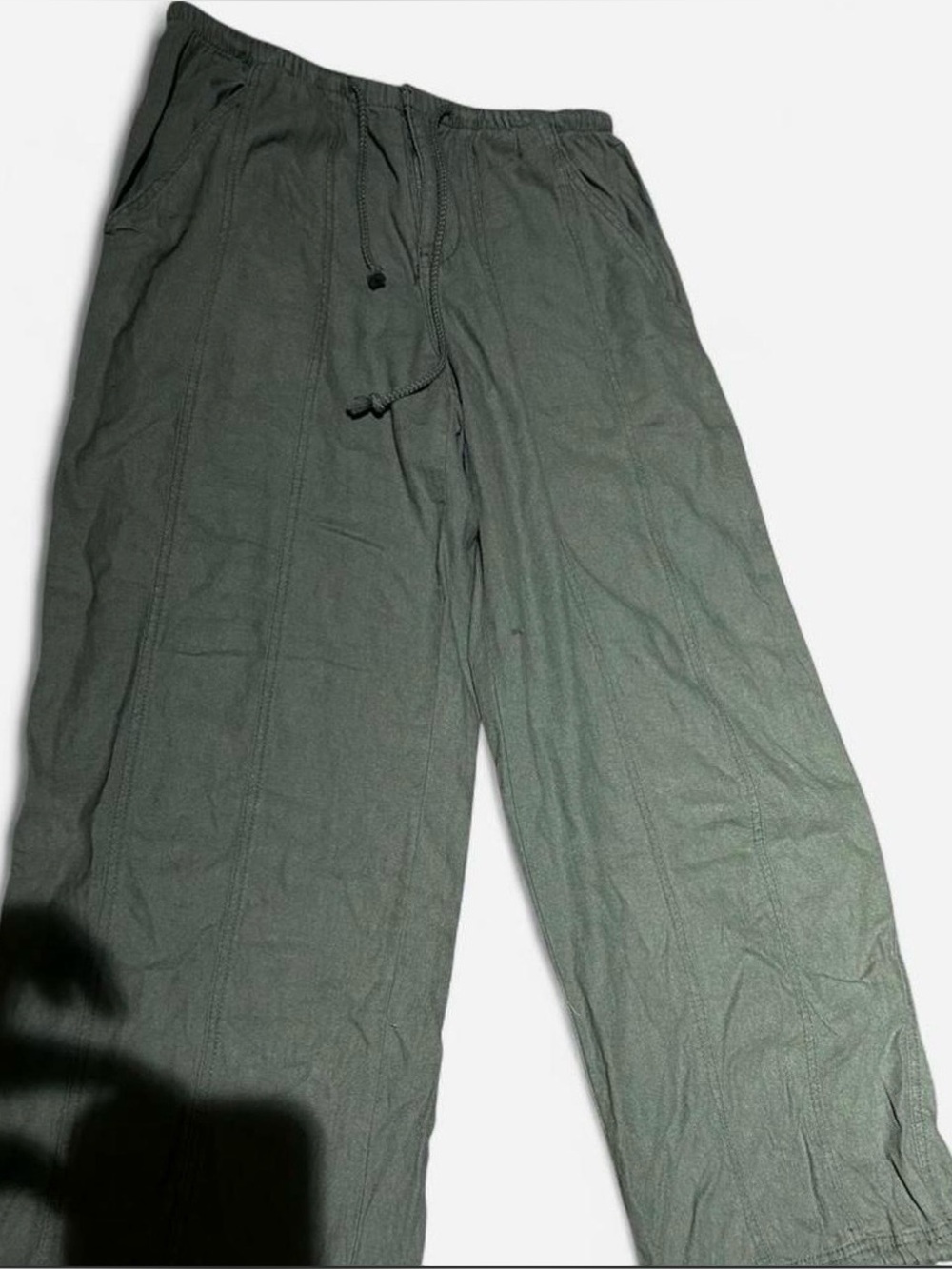 Women’s  Olive Drawstring Casual linen blend Pants size small